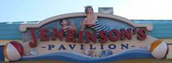 a sign advertising Jenkinson's Boardwalk Pavillion